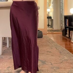 Satin Burgundy Skirt